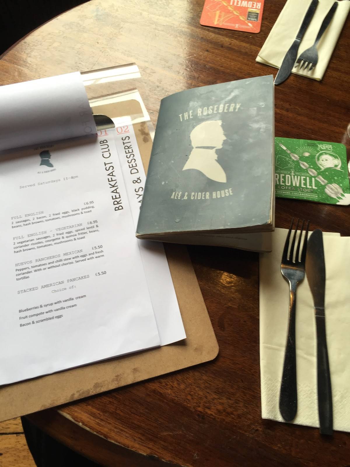 Menu at The Rosebery pub & bar, Norwich