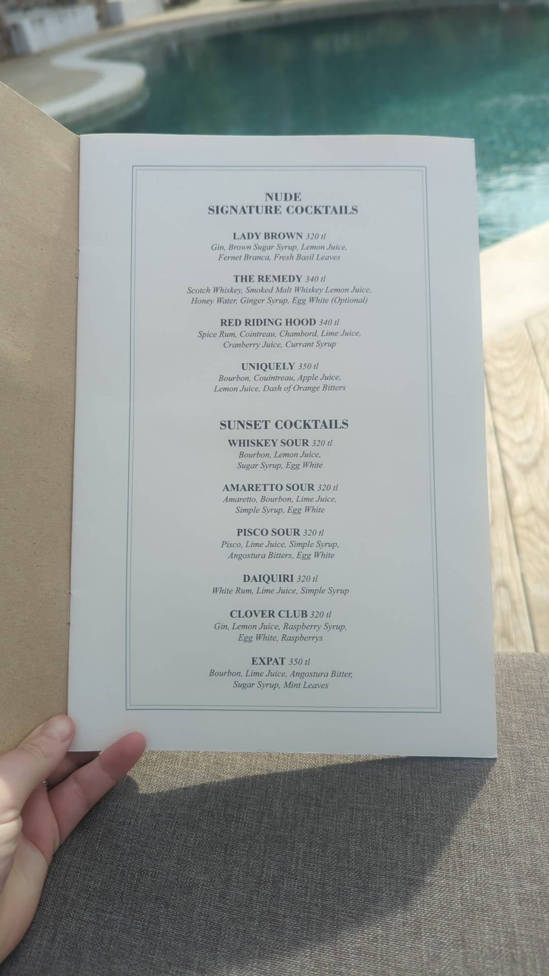  бассейн nudis Меню Nude Restaurant Fethiye, Фетхие
