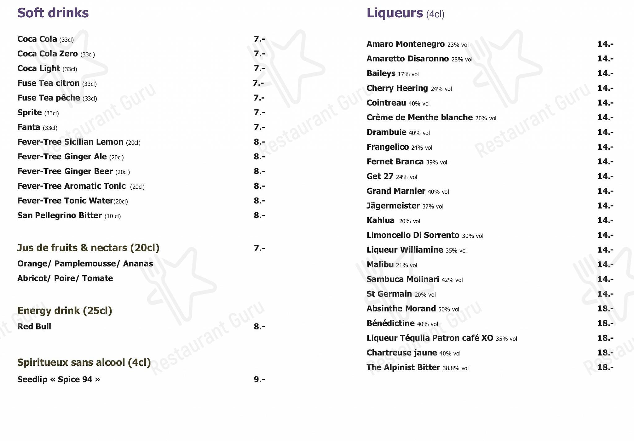 Ночное меню per Hotel N’vy ristorante