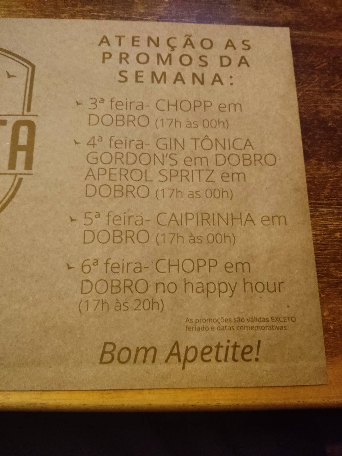 O Pirata cardápio