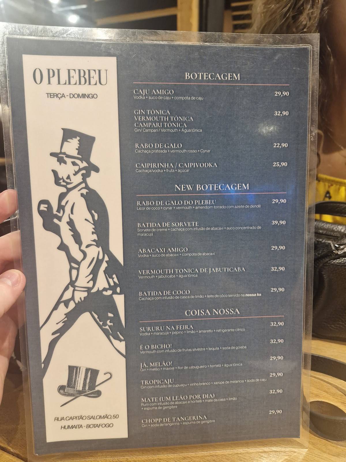 O Plebeu cardápio