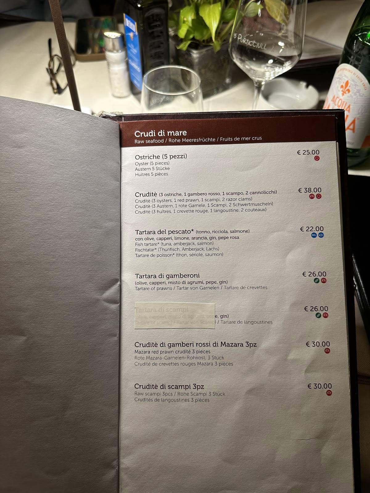 Menu di O Purticciull 