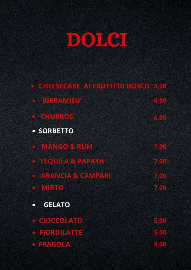 Menu di OTHERSIDE Rock Pub 