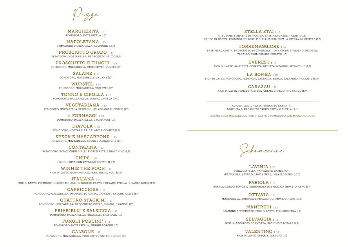 Menu di Octopus - Elba 