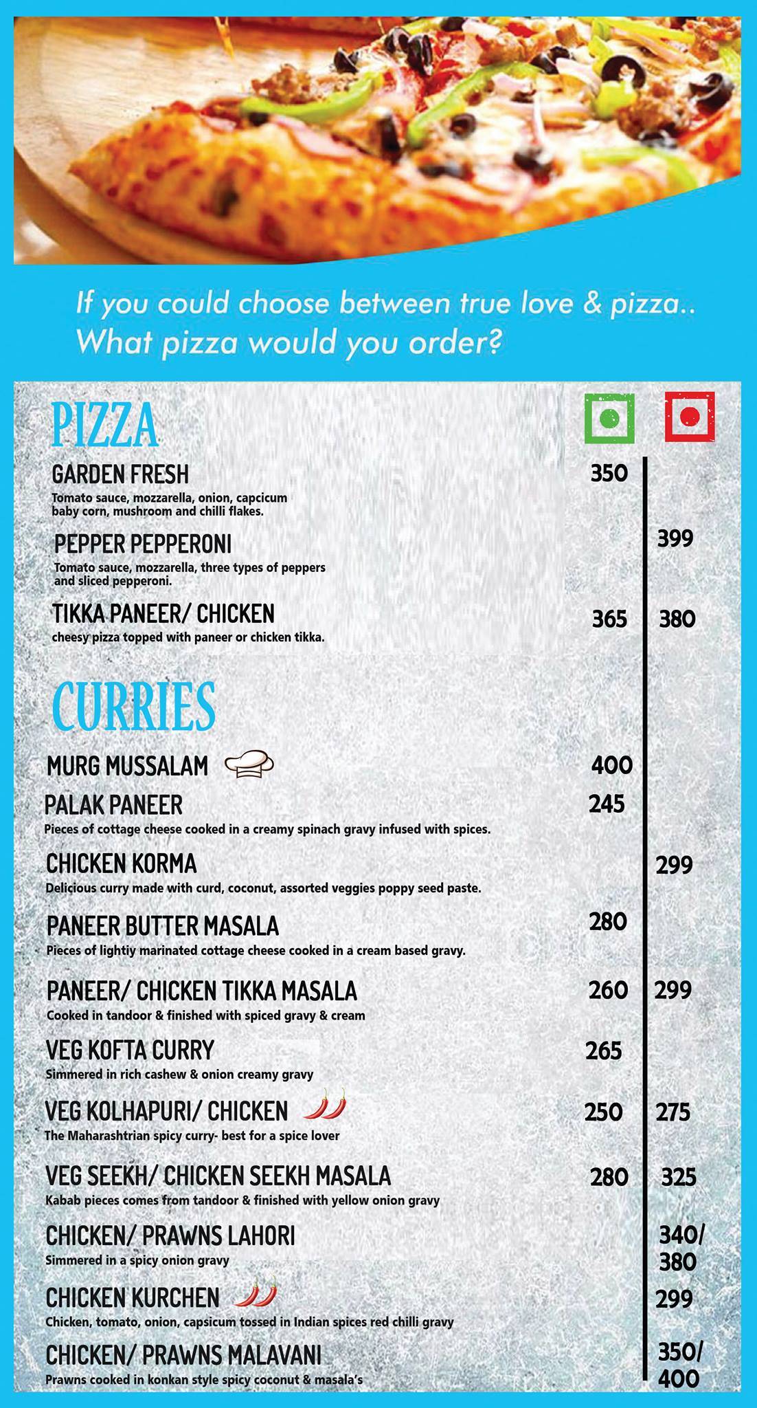 Oh Live menu