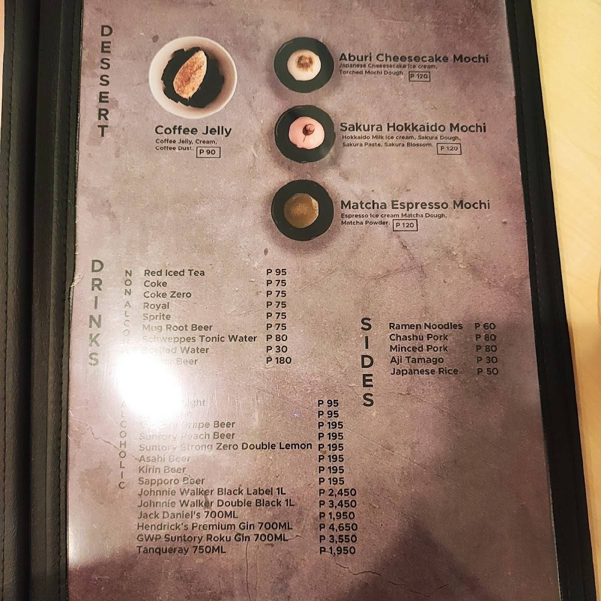 Menu at Ohayo Banawe Japanese Comfort Food restaurant, Quezon City