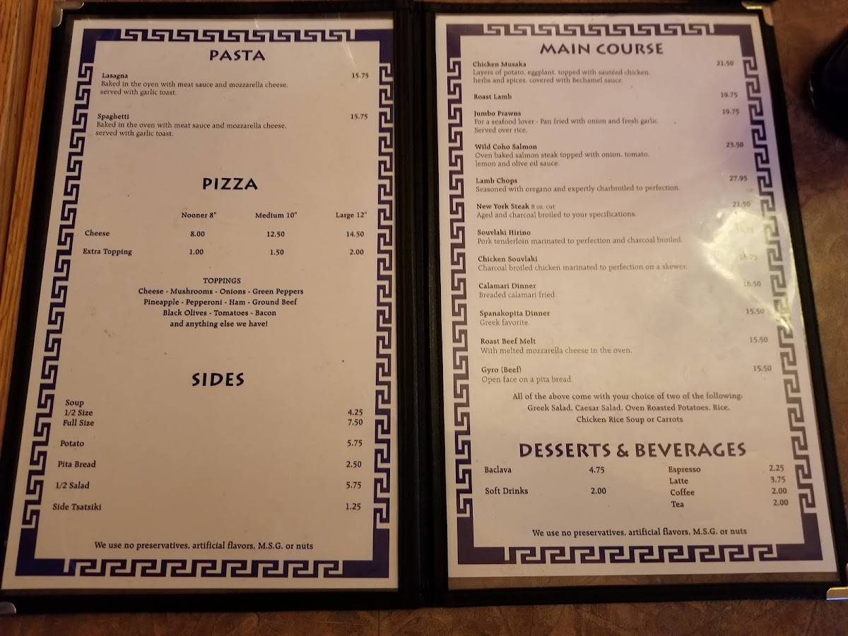 Menu at Oil Lamp pub & bar, Edmonton