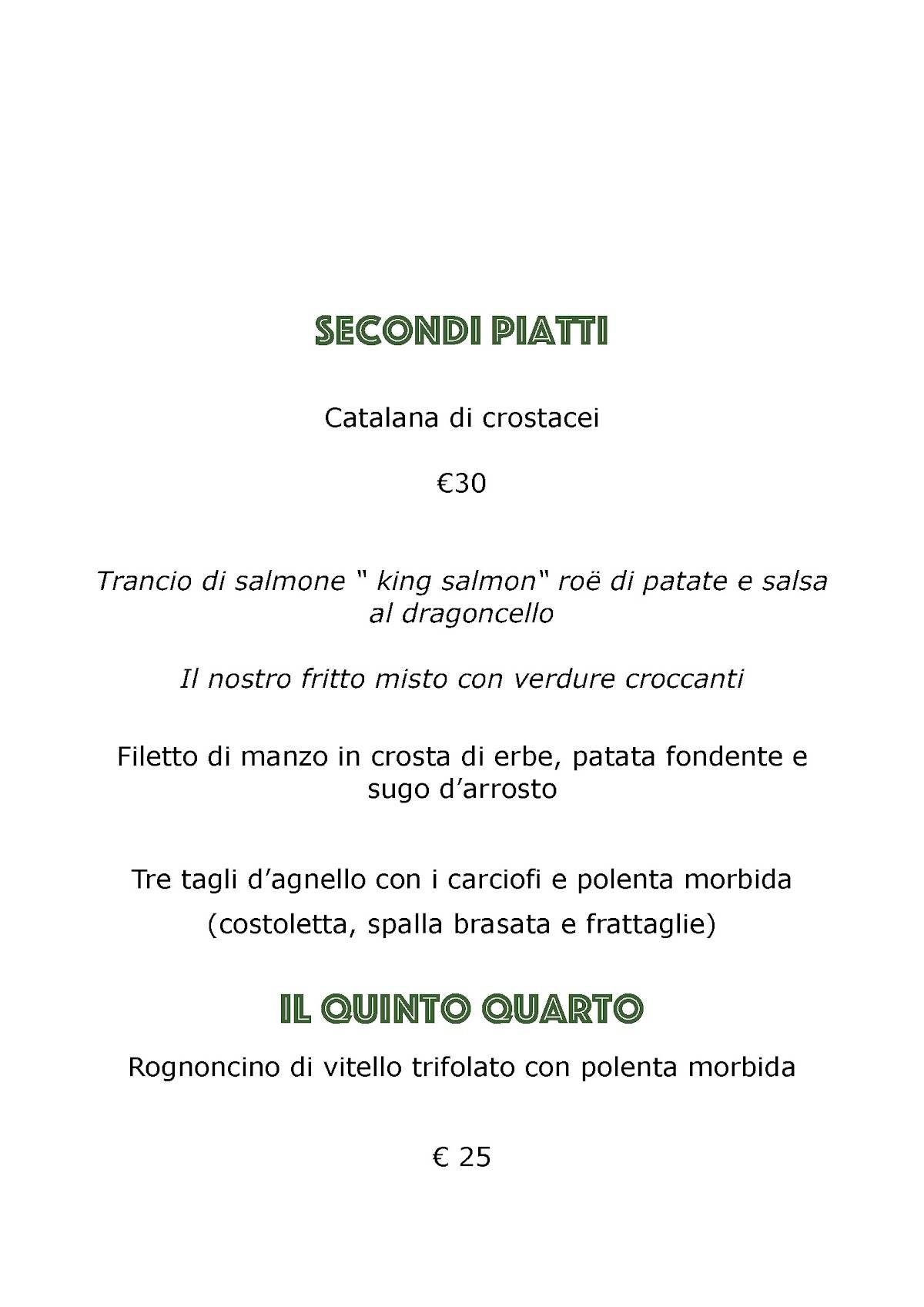 Menu di Ol-fà Pasticceria Caffè Ristorante 