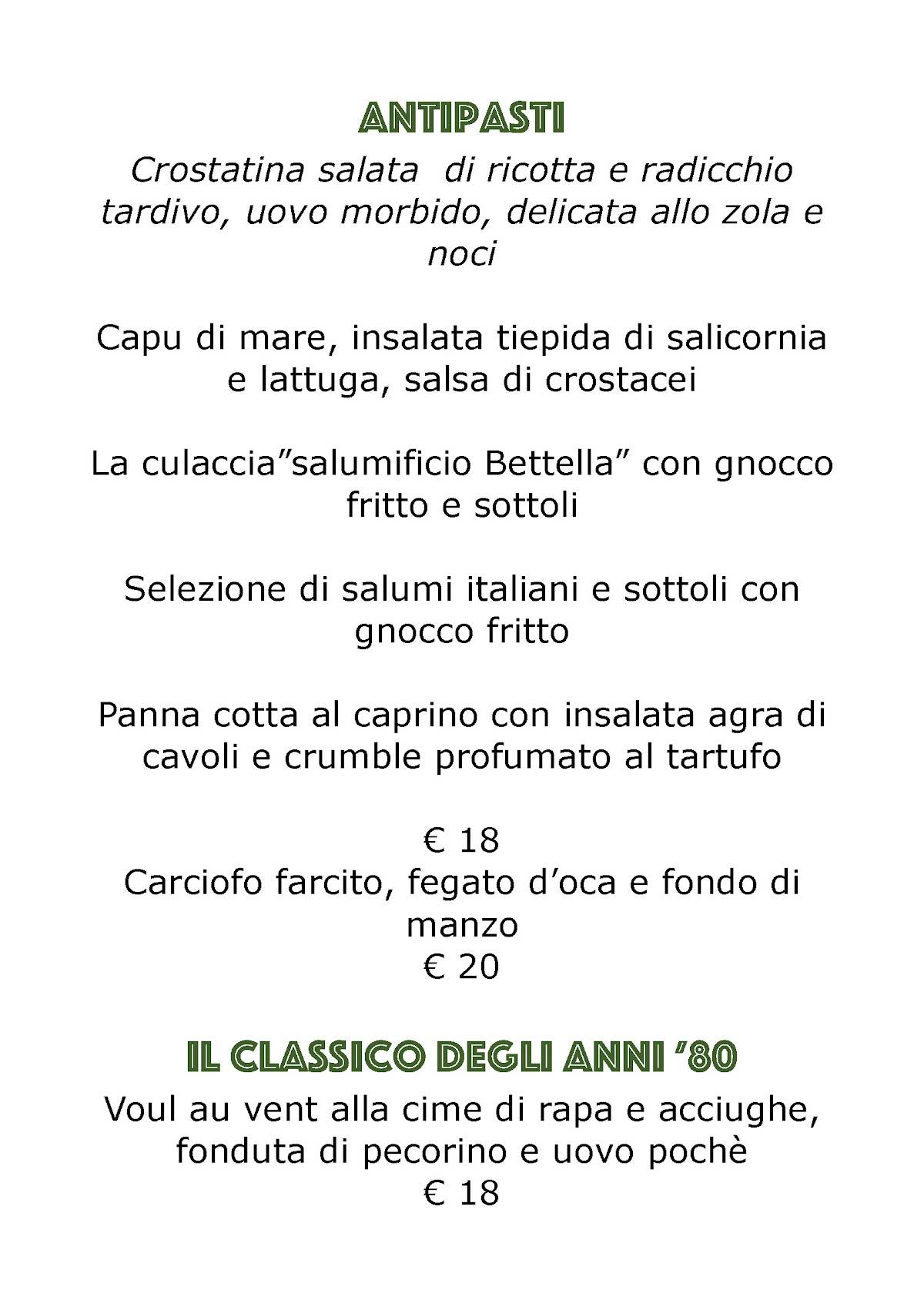 Menu di Ol-fà Pasticceria Caffè Ristorante 