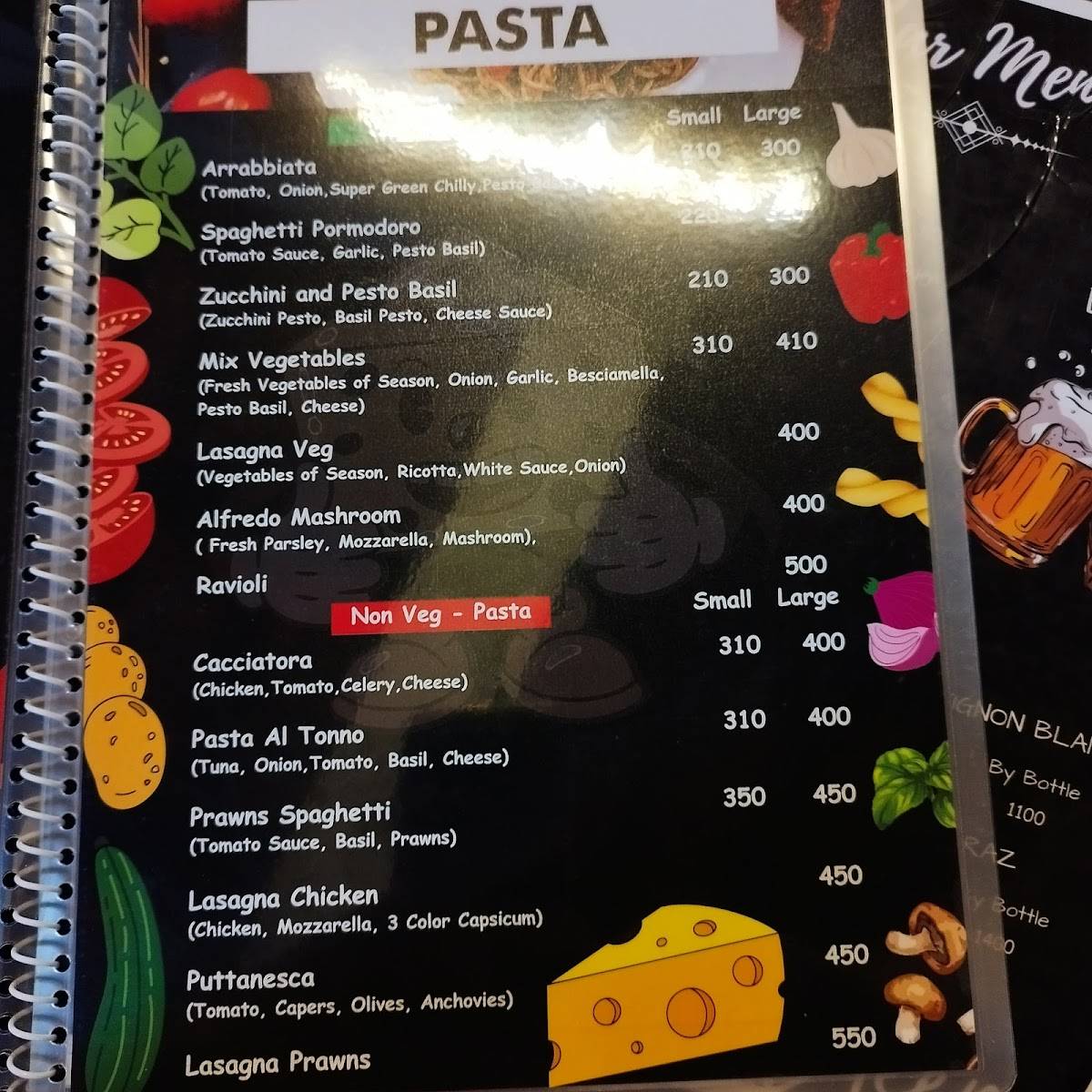 Olio's menu