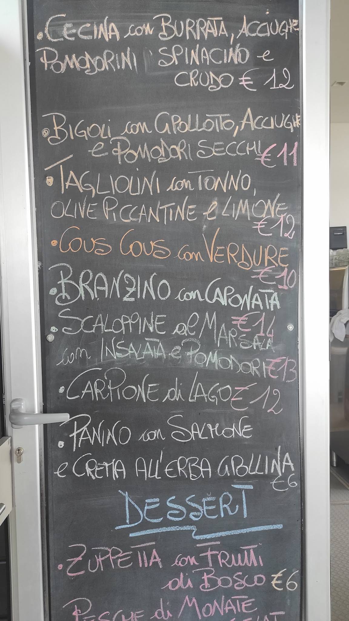 Menu di Oltrelago 