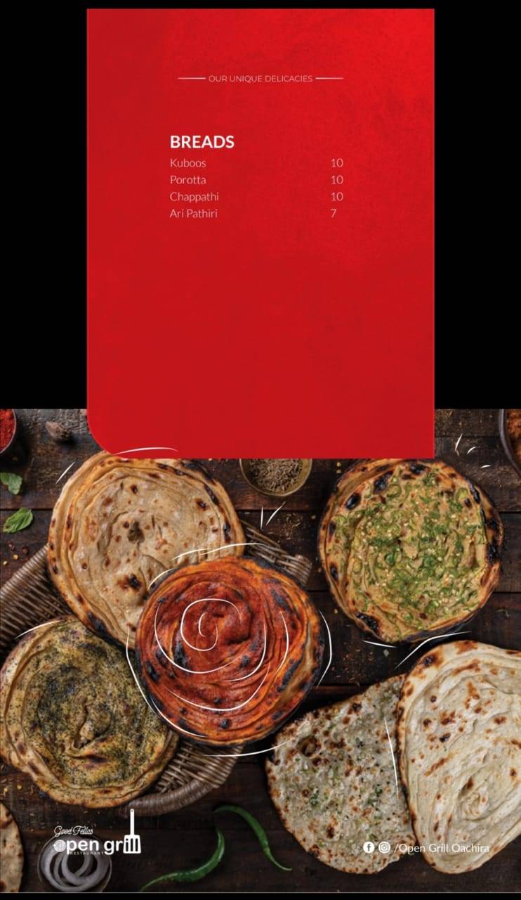 Open grill menu