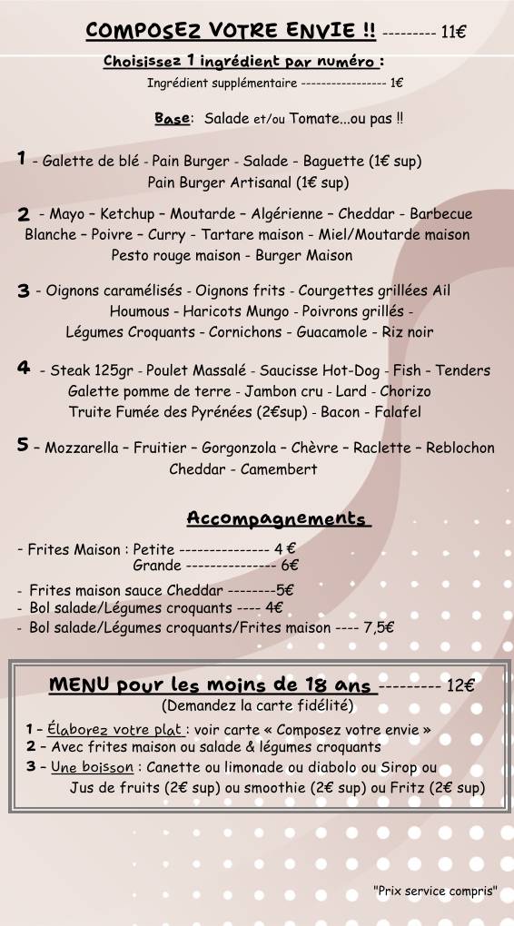 Menu de O'sisters