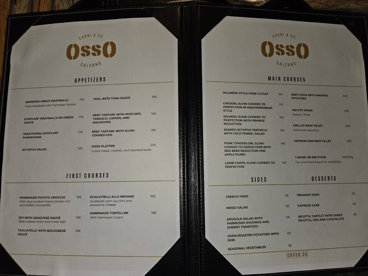 Menu di Osso 