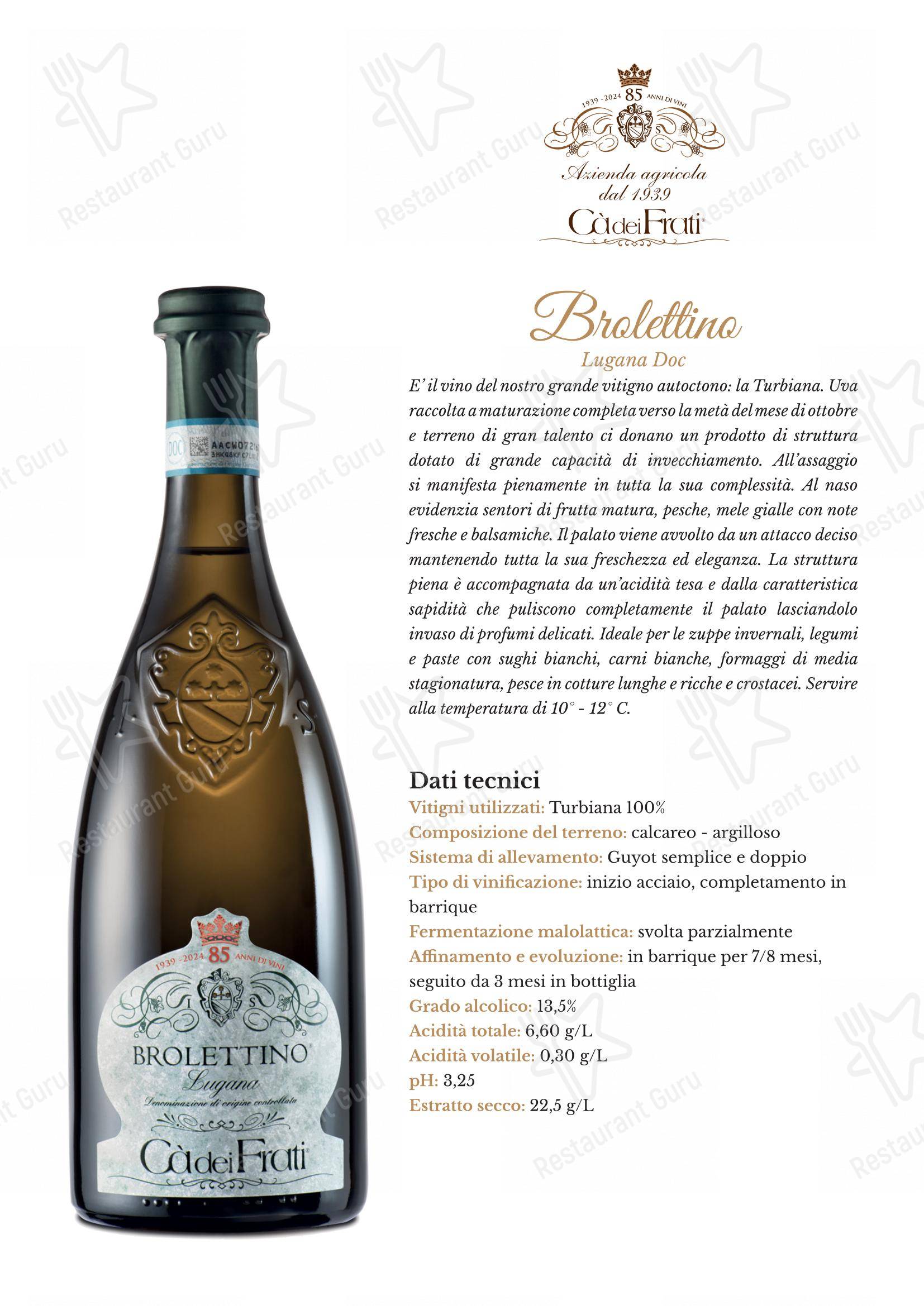 Wine Menu per Al Murett in Cermenate