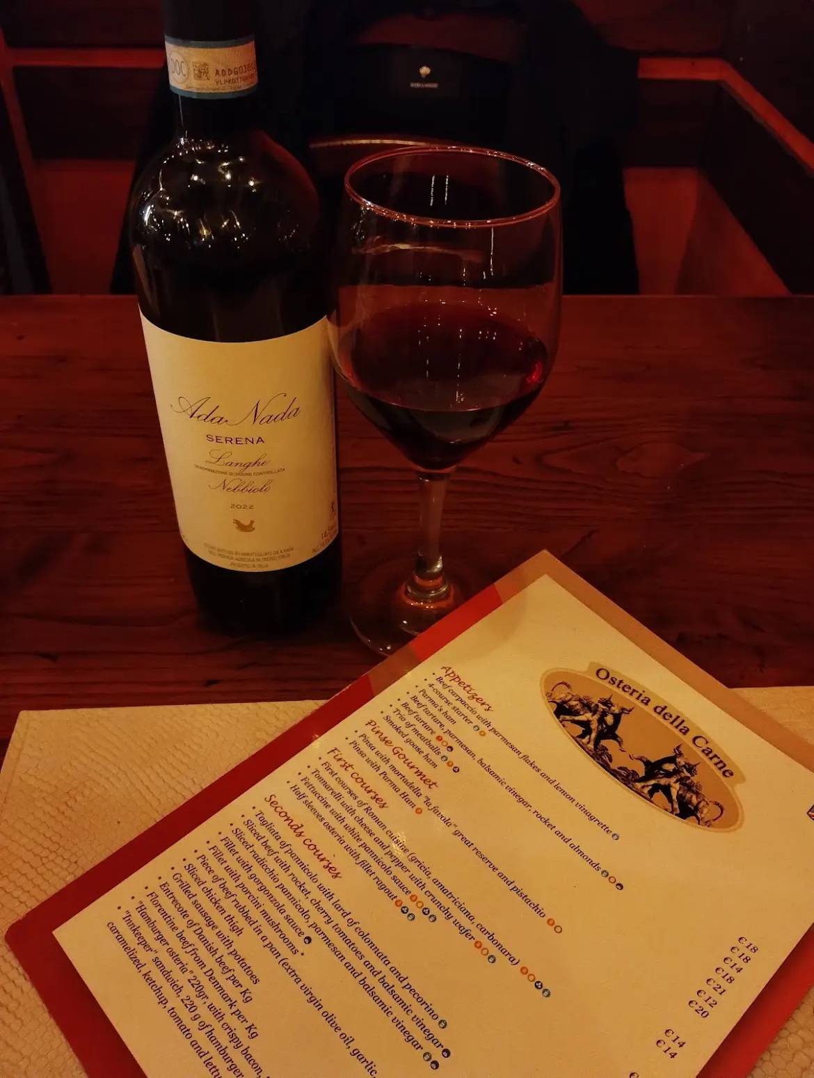 Menu di Osteria Della Carne 