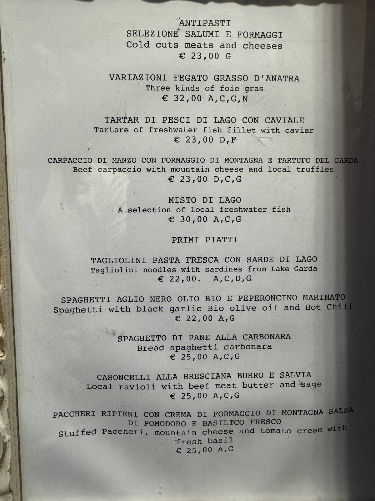 Menu di Osteria Di Mezzo 