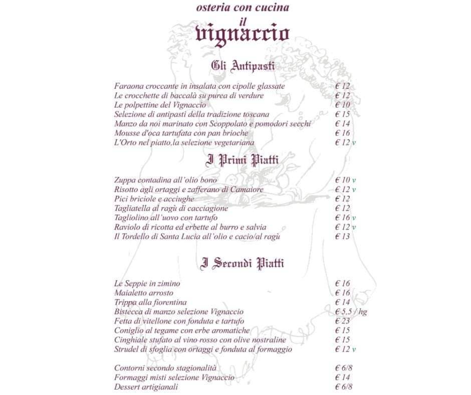 Menu di Osteria Il Vignaccio 