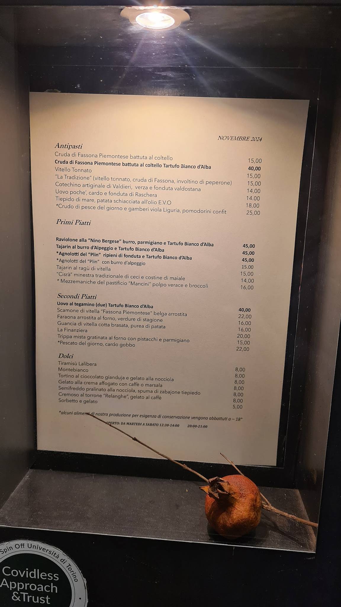 Menu di Ristorante Osteria Lalibera 