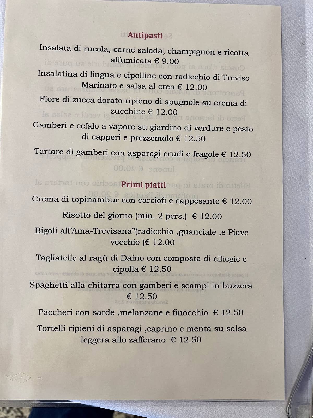 Menu di Osteria Ristorante Jodo 