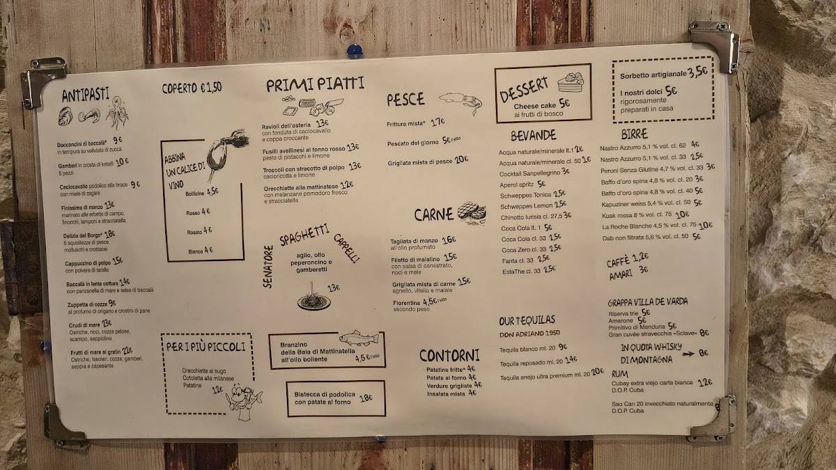 Menu di Osteria del Borgo 