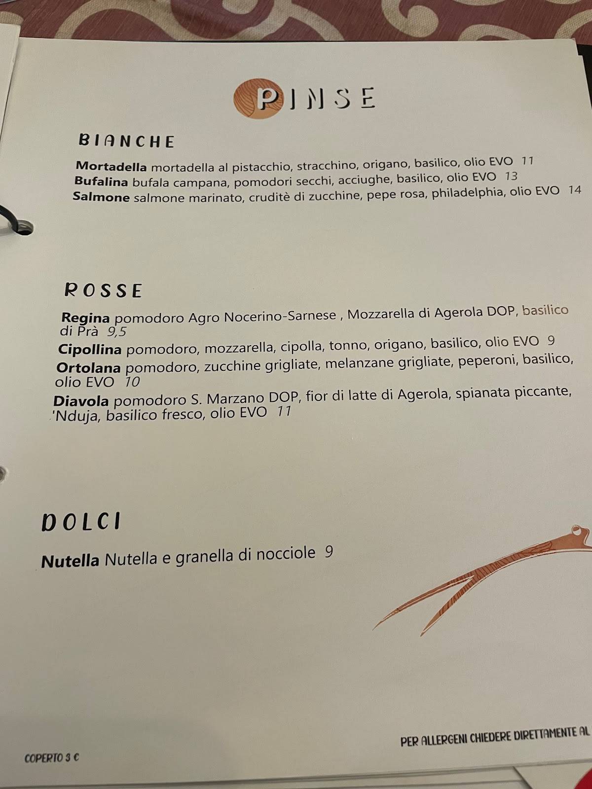 Menu di Osteria delle Rane Rosse 