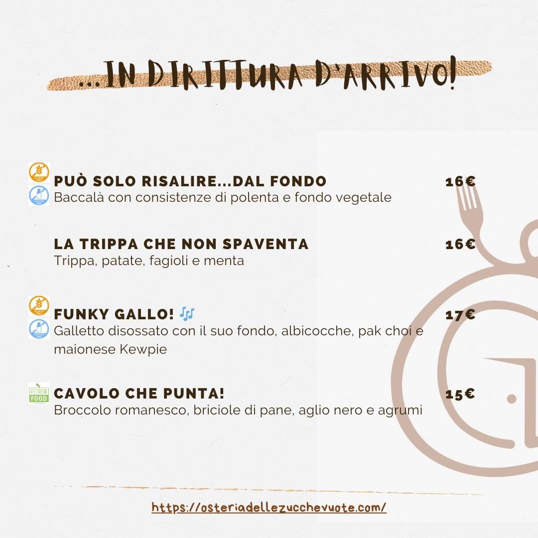 Menu di Osteria delle Zucche Vuote 