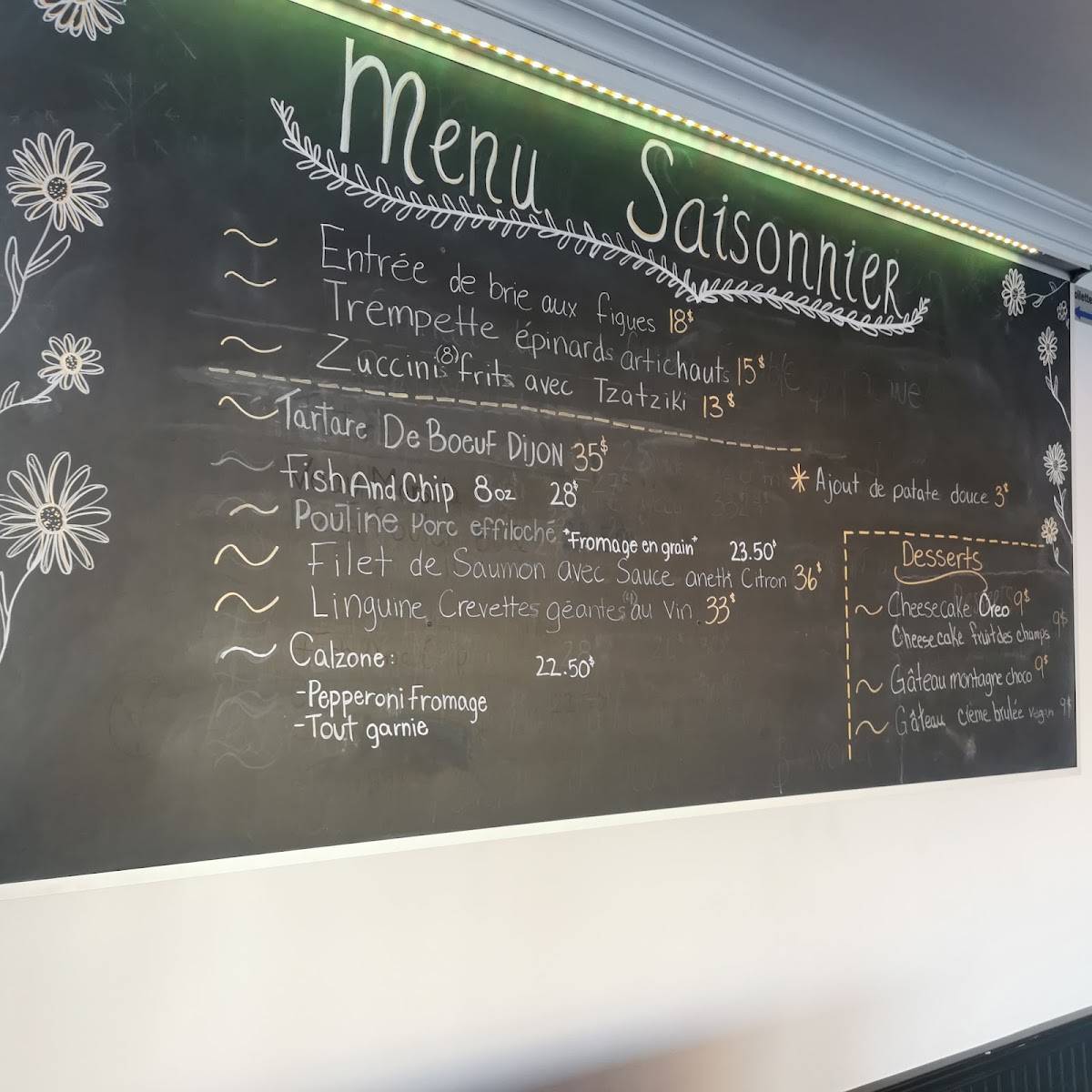 Menu de Ottavio Gatineau - Restaurant Apportez Votre Vin