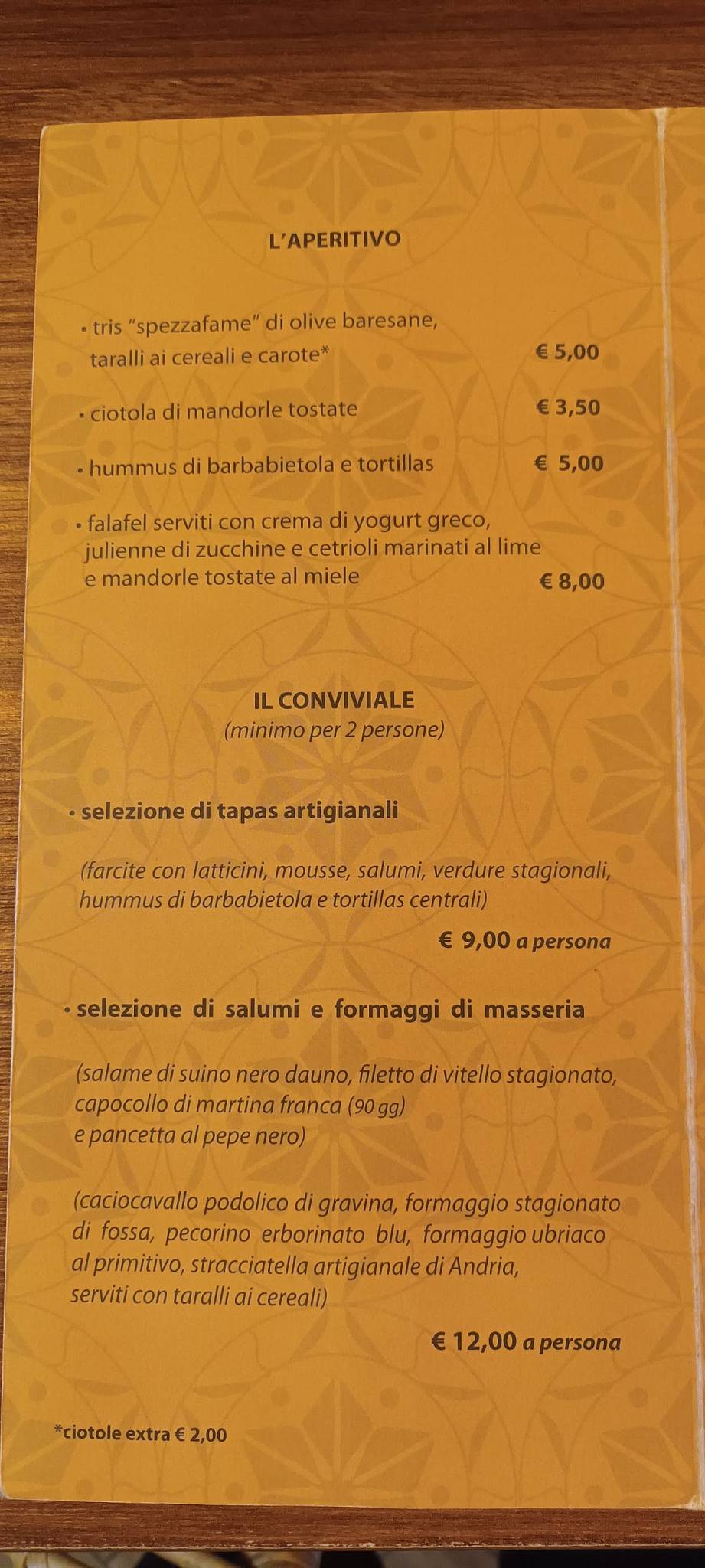 Menu di OTTONE Bistrot Spirits Wine & Tapas Bari 