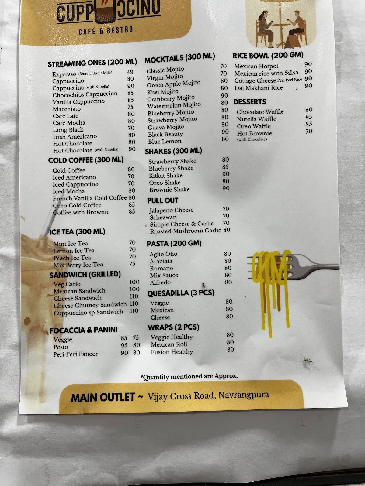 PDEU Cafeteria menu