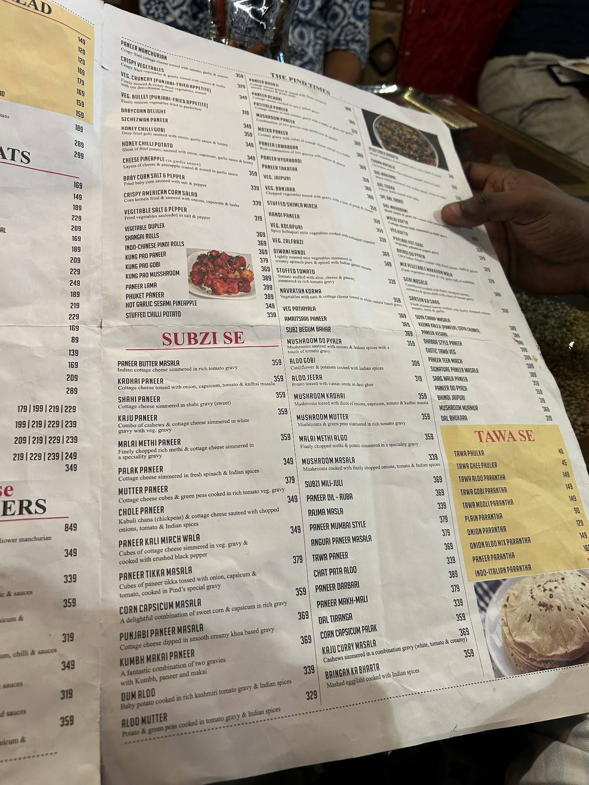PIND Thoraipakkam menu