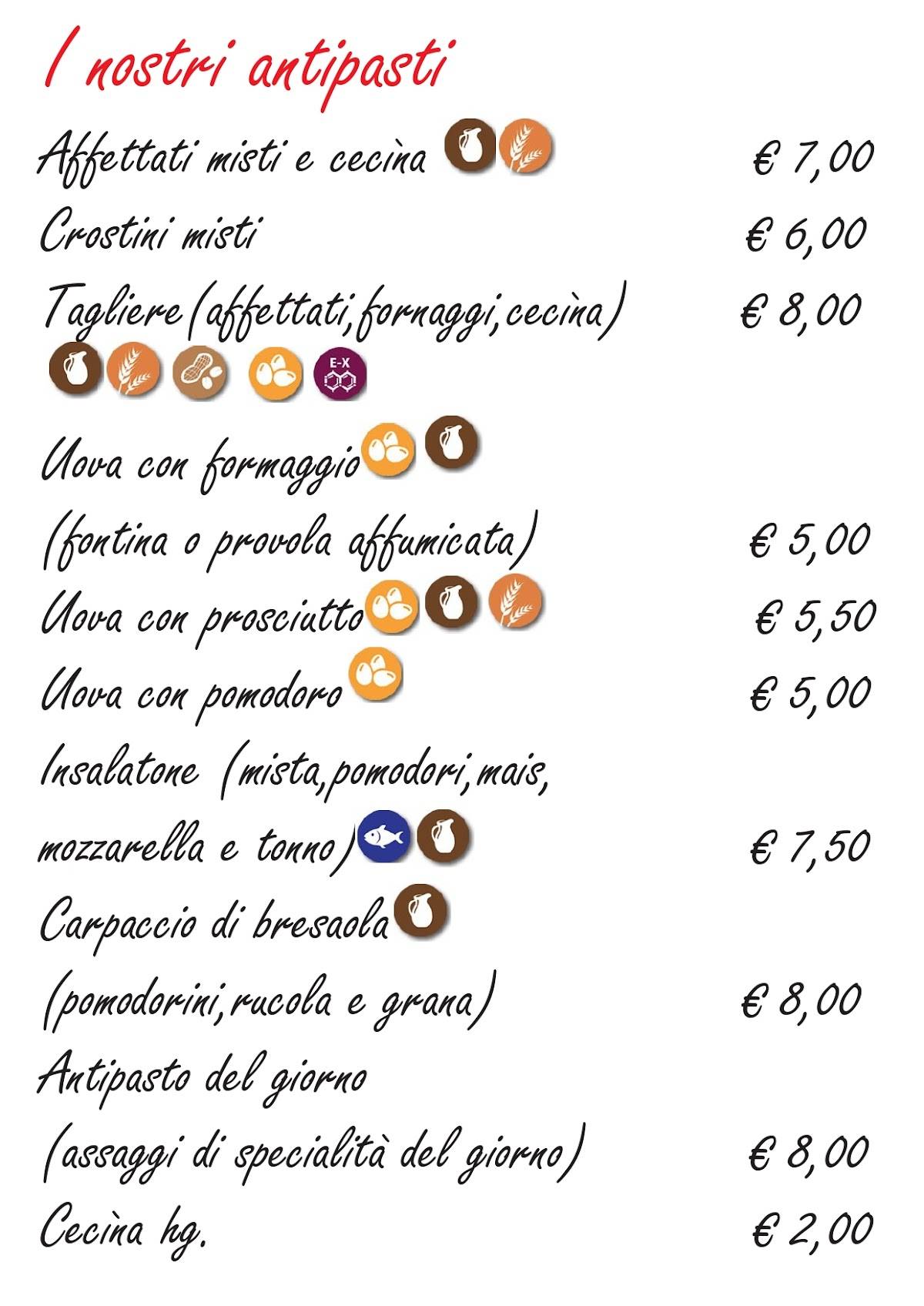 Menu di PIZZERIA EASY RIDER 