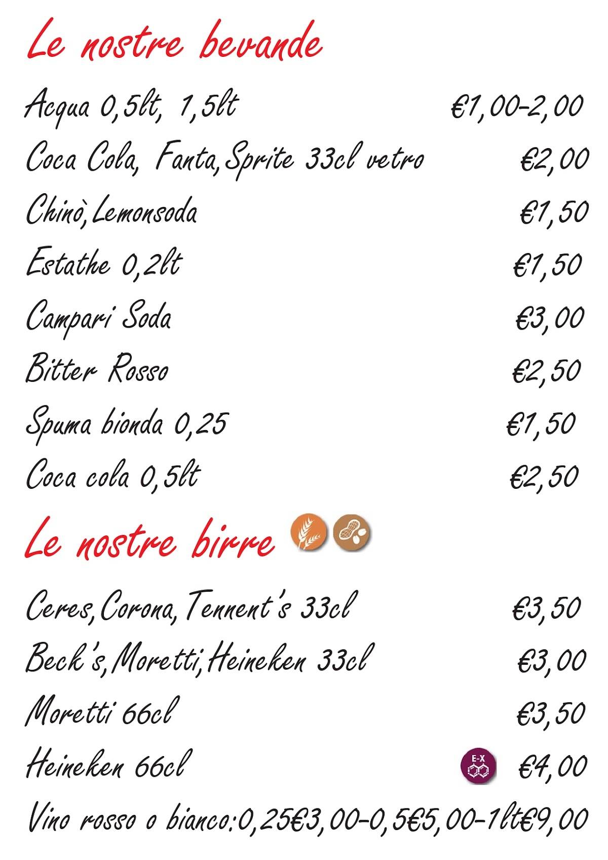 Menu di PIZZERIA EASY RIDER 