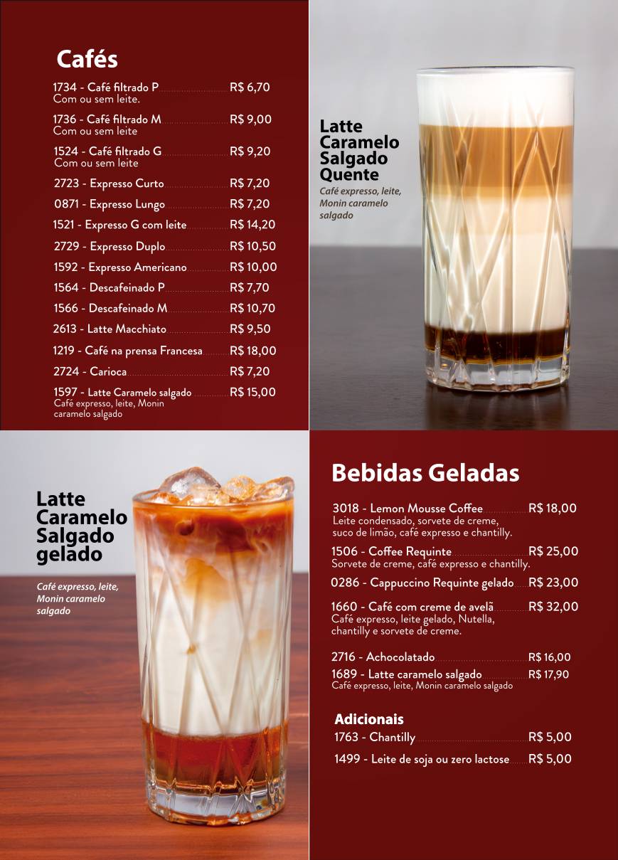 Padaria Requinte Cabral cardápio