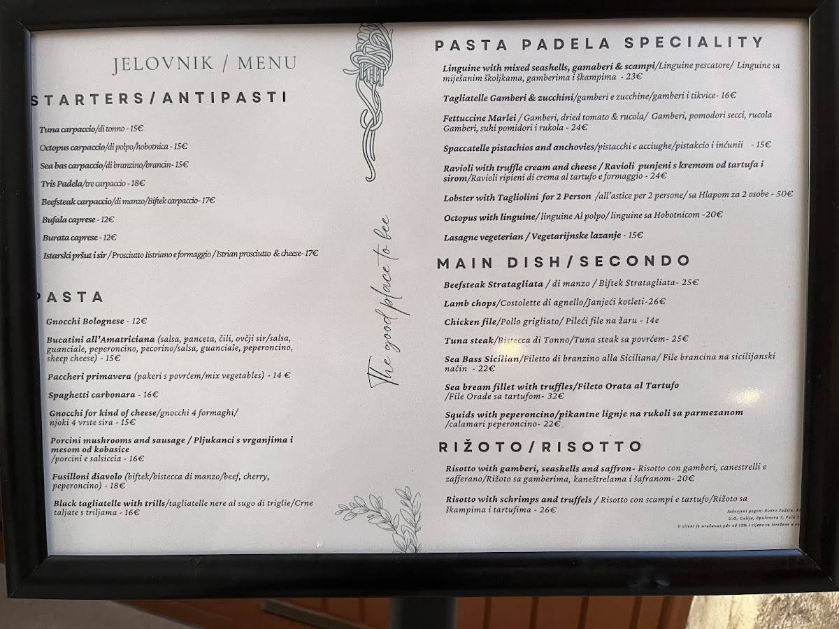 Menu di Padela 