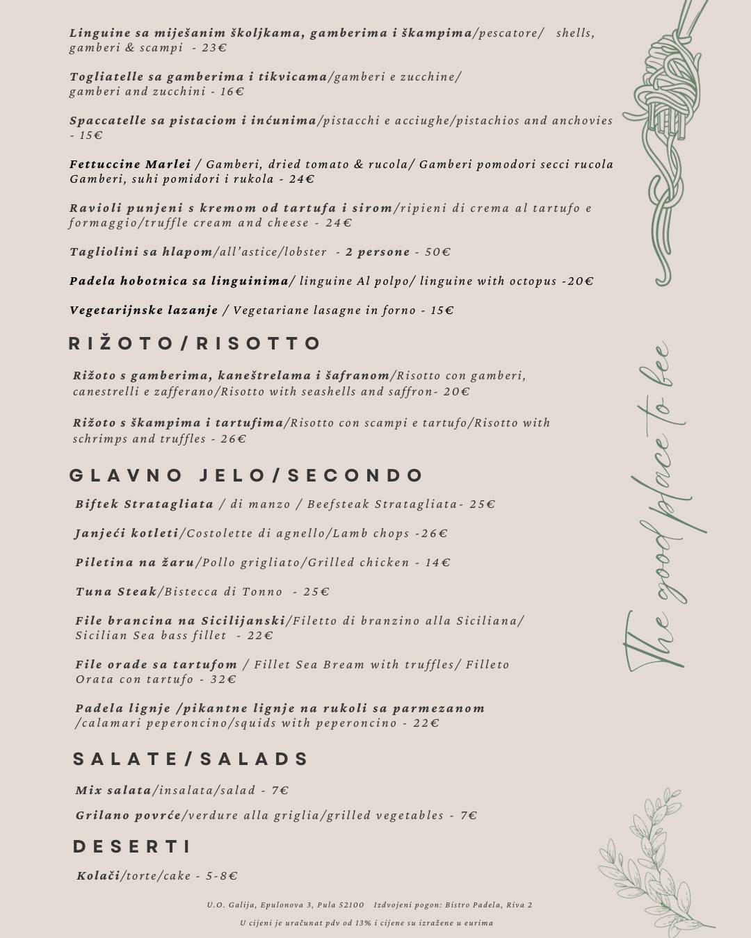 Menu di Padela 