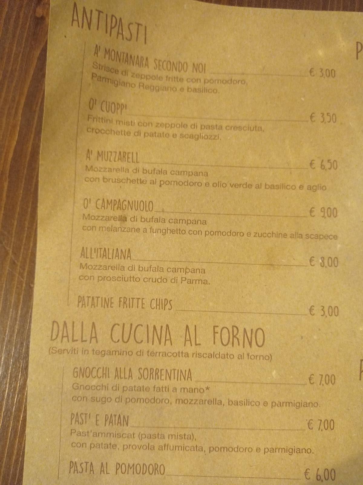 Menu di Pizza e Mozzarella 