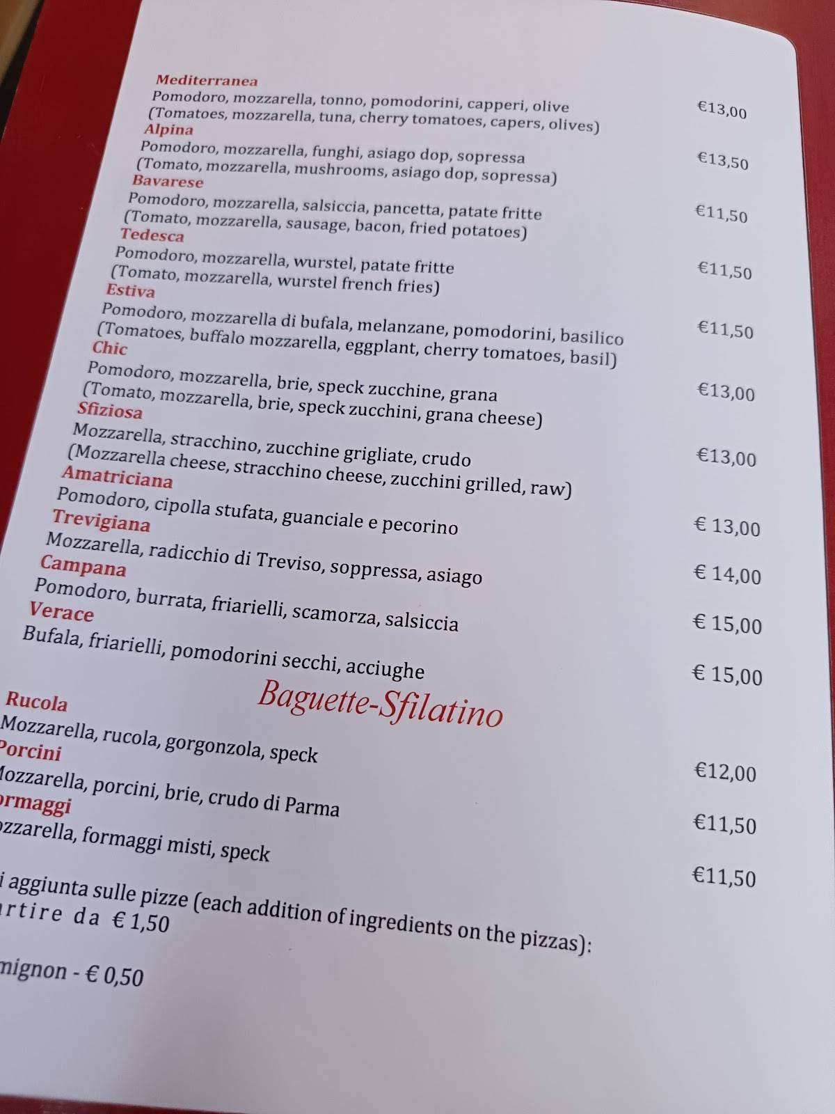 Menu di Al Santo 