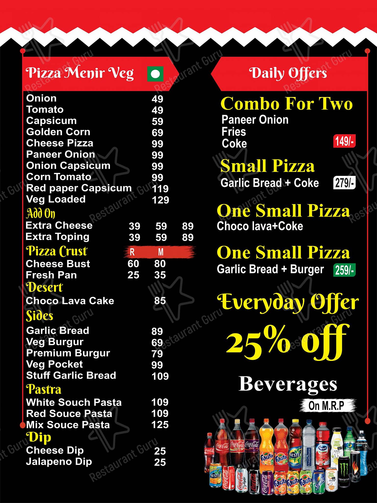 delicious Pahadi Pizza menu