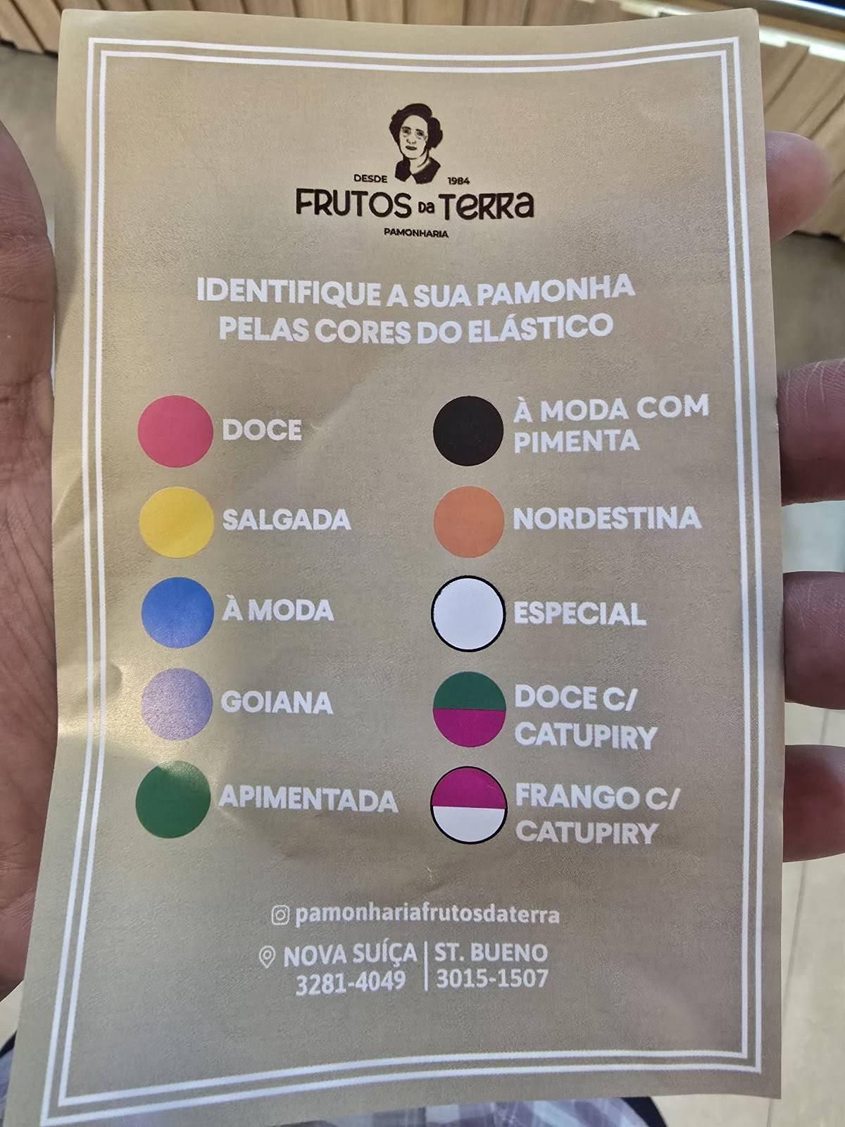 Pamonharia Frutos da Terra - Setor Bueno cardápio