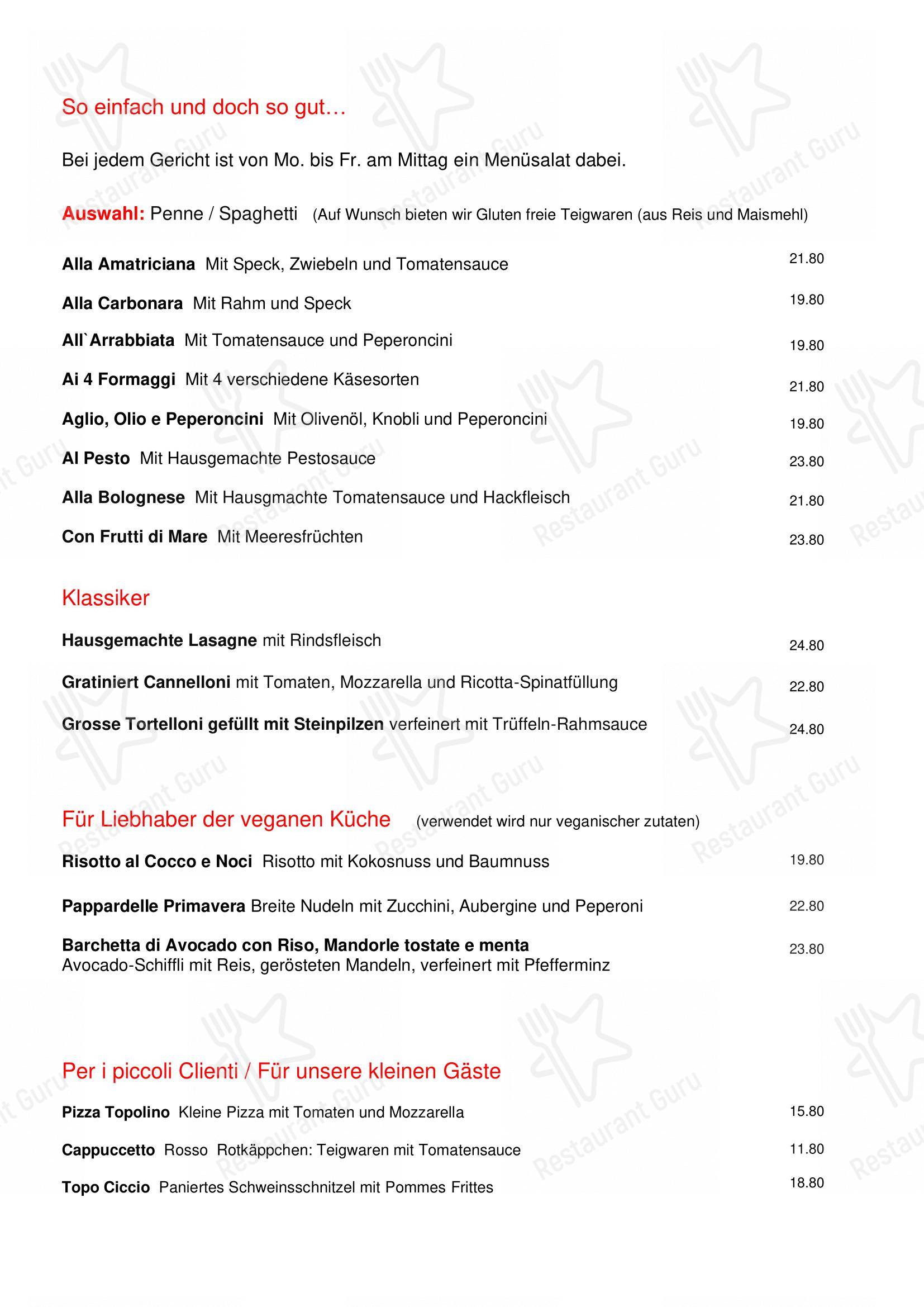 Menu bar per PAPARAZZI Restaurant Pizzeria Bar in Bülach