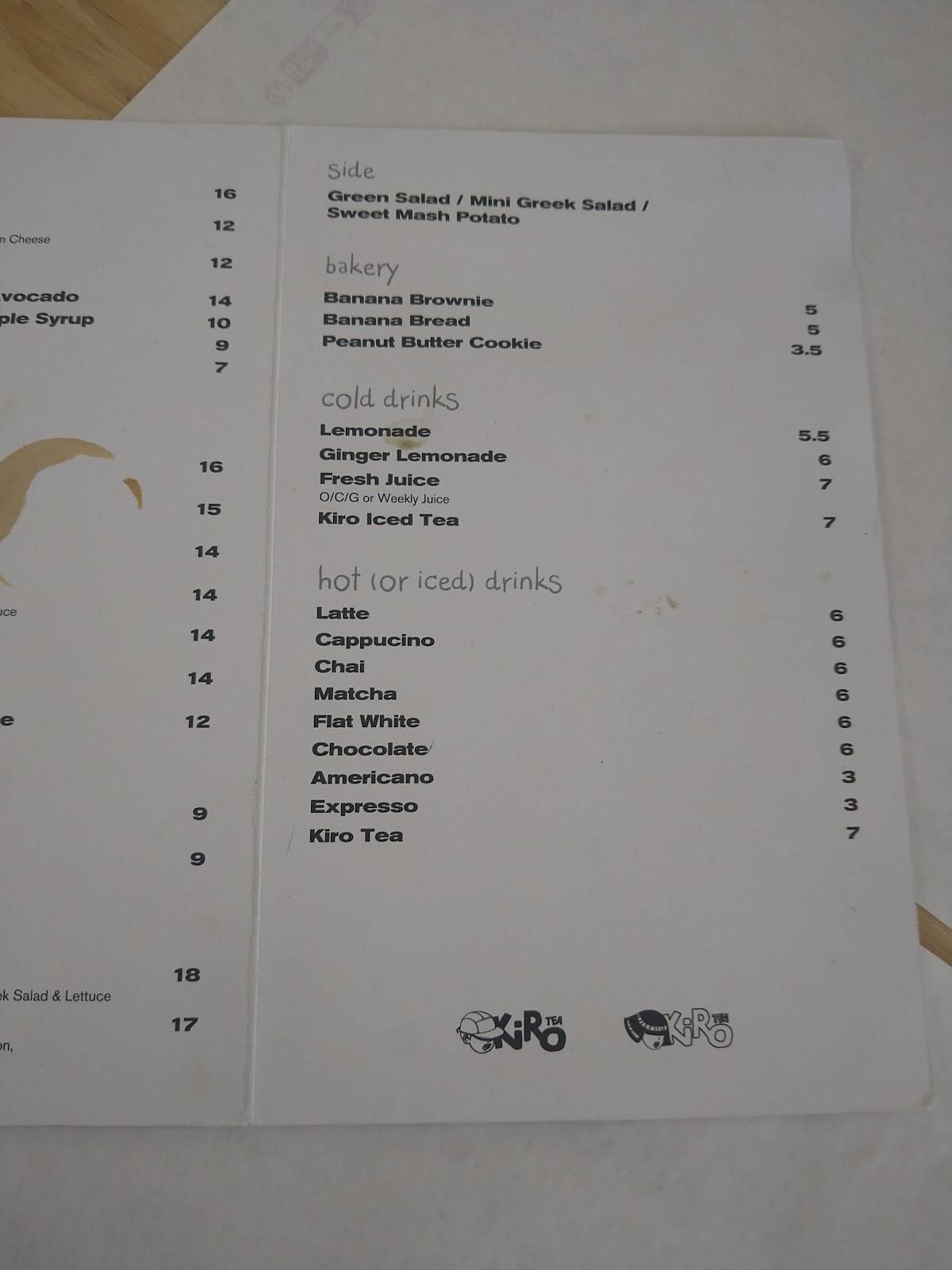 Menu de Paperboy Paris