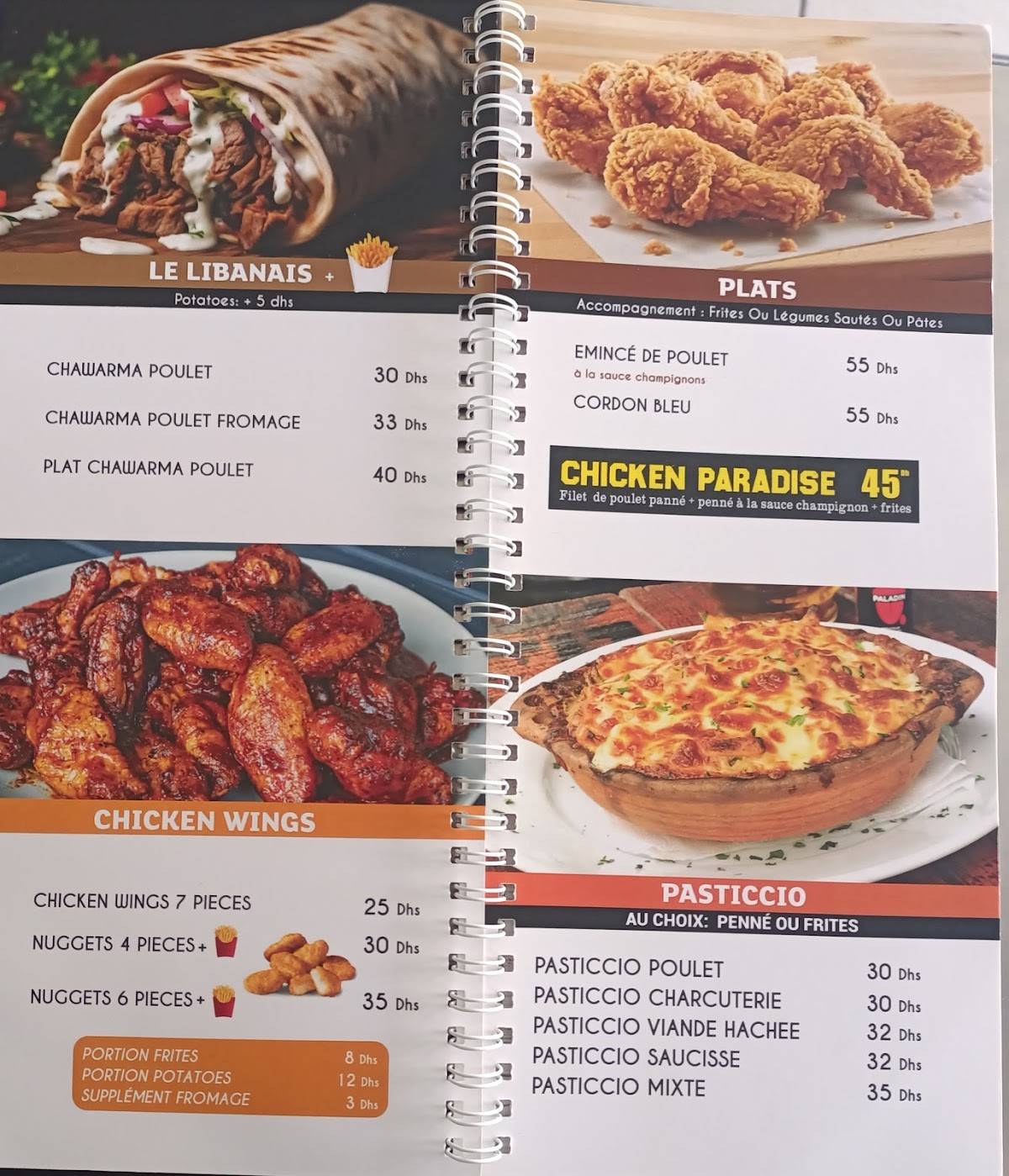 Menu de Paradise