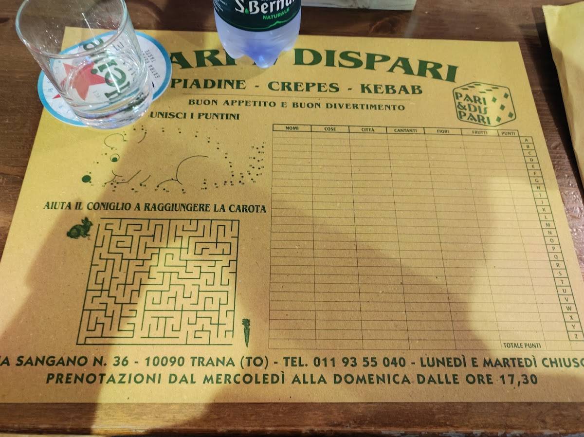 Menu di Pari & Dispari 
