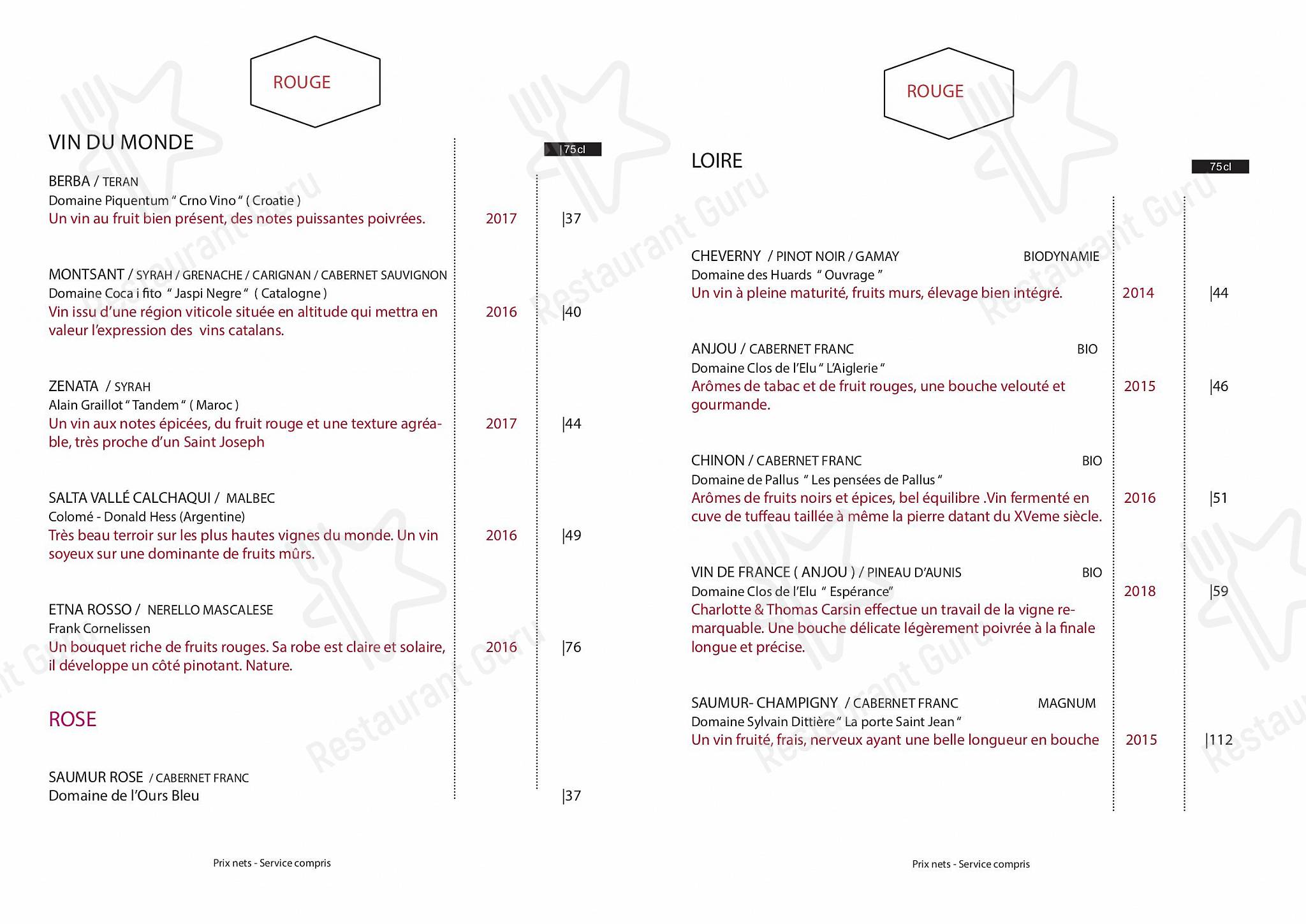 Coretta dans Paris - Set menu