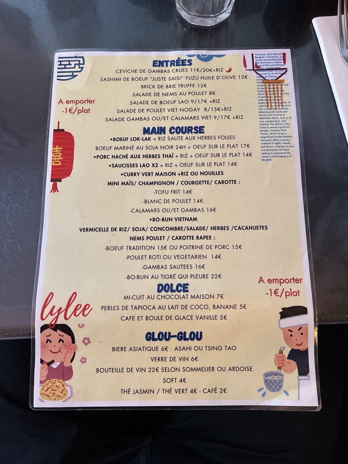 Menu de Lylee
