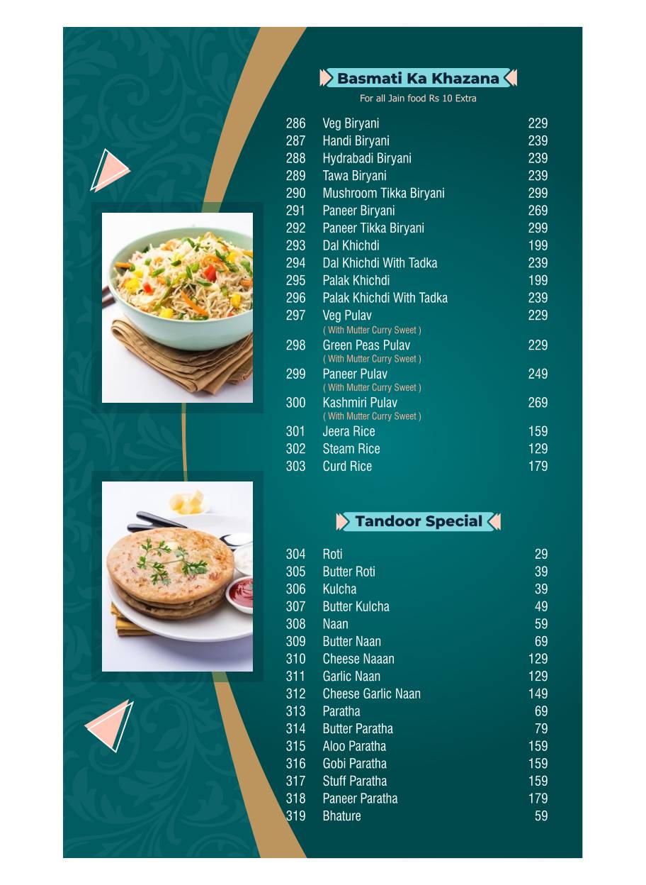 Parivar Veg Restaurant Best family Restaurant menu