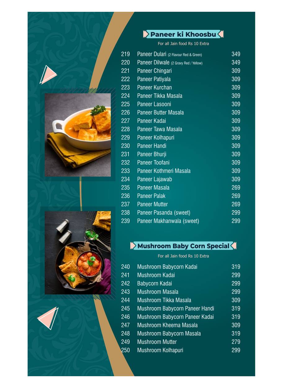 Parivar Veg Restaurant Best family Restaurant menu