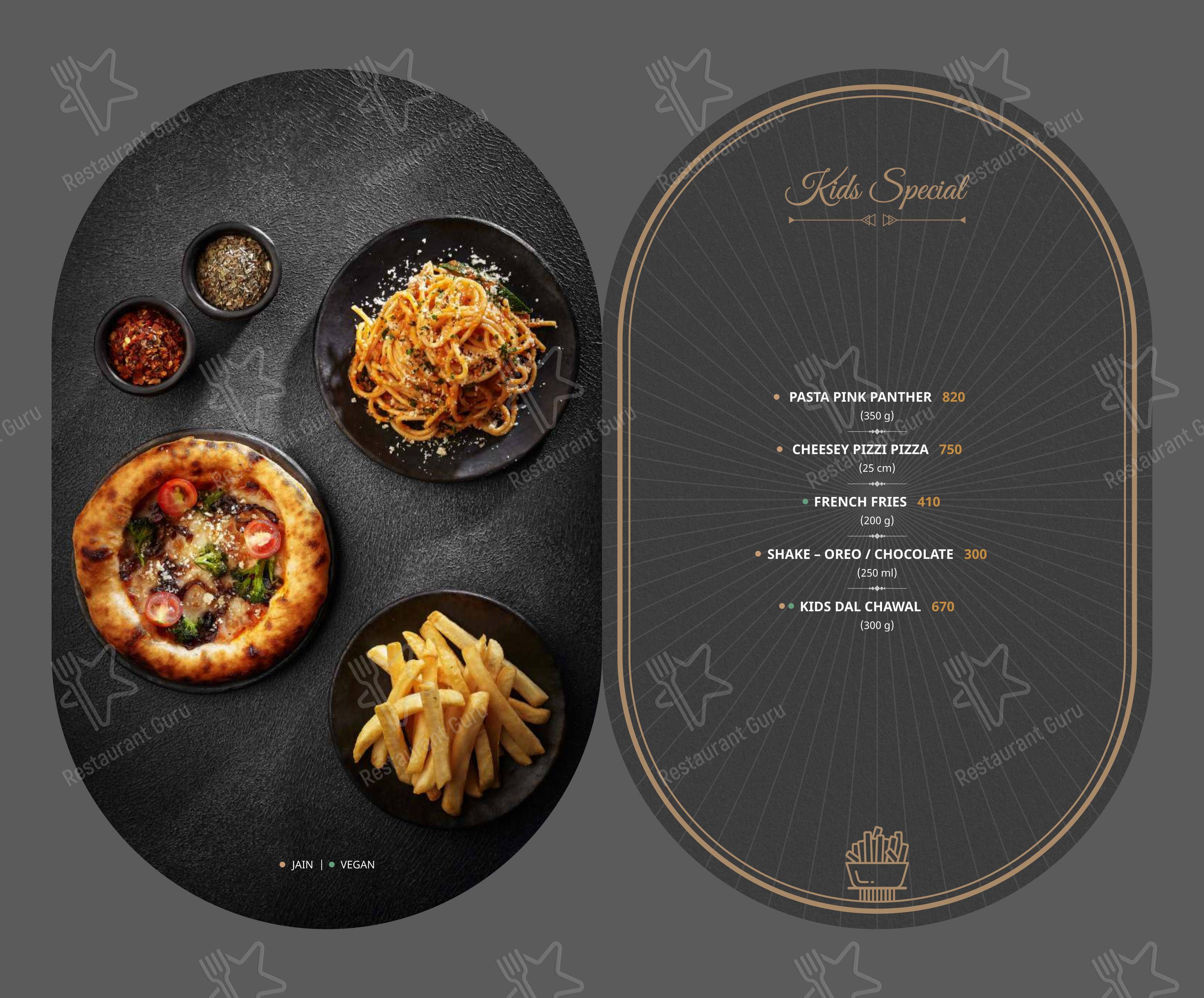 菜单 for the Patang Re-Evolve restaurant
