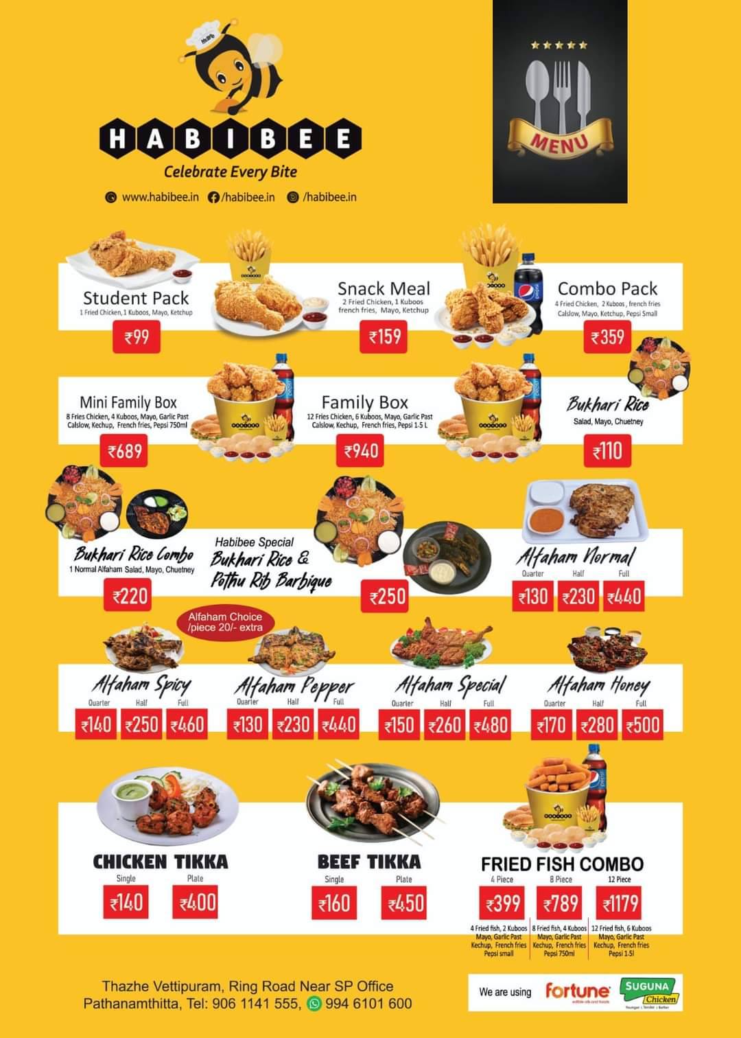 Habibee menu